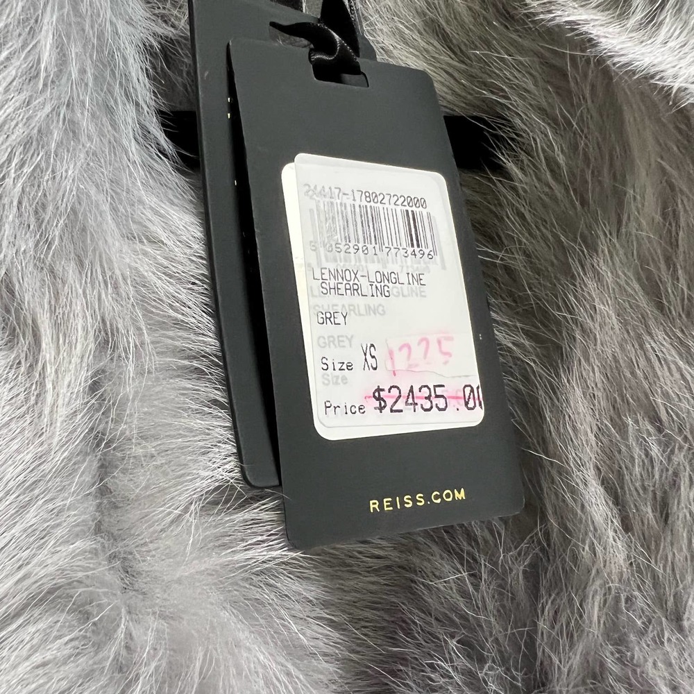 REISS Lonine Shearling Coat in Grey - Picture 12 of 14